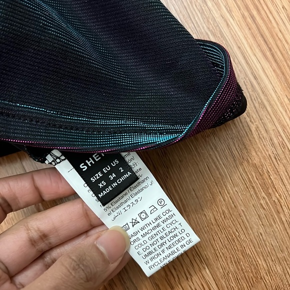 Draped Metallic Bodycon Mini Dress NWOT - Picture 6 of 10